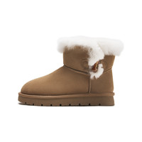 热风女鞋男鞋雪地靴加绒保暖加厚棉鞋短靴厚底毛毛鞋博肯鞋拖鞋 39