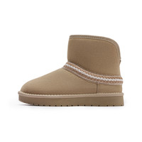 热风女鞋男鞋雪地靴加绒保暖加厚棉鞋短靴厚底毛毛鞋博肯鞋拖鞋 38