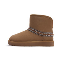 热风女鞋男鞋雪地靴加绒保暖加厚棉鞋短靴厚底毛毛鞋博肯鞋拖鞋 37