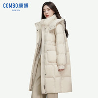 combo/康博羽绒服女连帽中长款加厚冬季时尚过膝韩版防寒服女