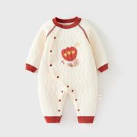 贝吉宝 婴儿分腿睡袋秋冬加厚保暖夹棉哈衣爬服睡衣新生儿衣服打底内穿