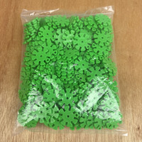 凯史雪花片小号2.6cm2.6cm雪花片200片袋装儿童塑料玩具小号拼装积木 深绿色 200片