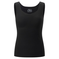 京东京造背心女无痕吊带胸垫内搭打底上衣女外穿保暖内衣肌底衣 L 黑色