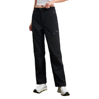 MOLY VIVI立裁冲锋软壳裤女冬季户外防风防雨水滑雪服登山工装裤魔力薇薇 经典黑（薄款） M