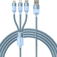  BASEUS/倍思 三合一 数据线  Micro USB, Lightning, Type-C 尼龙织 蓝色 USB-A 3.5A