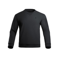 四代龙牙基础款圆领战术卫衣男士春秋舒适通勤休闲套头衫 极夜黑 165/88A