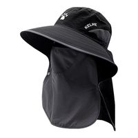 卡尔美(KELME)防晒面罩遮阳帽男渔夫帽夏季登山帽户外登山钓鱼太阳帽子