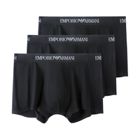 EMPORIO ARMANI EA 阿玛尼 四角平角裤男士内裤 3条装 送男友礼物 111610 CC722 21320黑色 XL