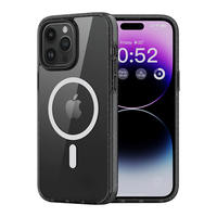 ROCK 洛克 苹果14Promax手机壳iPhone14Pro磁吸壳无线保护套防摔透明壳车载磁吸 透黑 iPhone 14 Pro