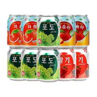 九日 果肉果汁饮料葡萄草莓桃子238ml*10罐