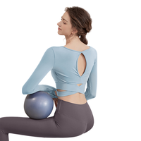 佑游 瑜伽服女秋冬款带胸垫修身运动上衣普拉提训练服长袖