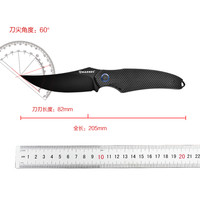 悍迪鲨鱼户外直刀优质D2不锈钢刀刃G10手柄搭配Kydex鞘野外求生刀