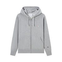 Champion冠军连帽卫衣男春秋款拉链开衫女休闲外套简约韩系 灰色 M