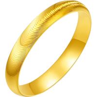 周六福黄金足金戒指实心猫眼对戒女计价泥鳅背素圈指环