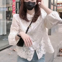 新中式国风衬衫女小衫2025春季新款高级感刺绣小个子法式上衣外套