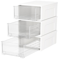 空间专家 抽屉式收纳盒14L三只 收纳柜收纳箱内衣收纳玩具整理箱储物箱