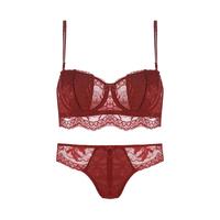 龙年本命年内衣套装女薄款大胸显小收副乳防下垂结婚新娘红色文胸