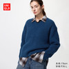 UNIQLO 优衣库 女装V领针织衫/毛衣毛衫479231 68 深蓝色 M /160/84A