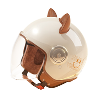 营缆儿童头盔亲子电动车女孩3c认证可爱冬季保暖摩托车帽男孩 成人3C云初白+萌趣猫耳 防晒短镜