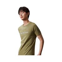 Calvin Klein Jeans24春夏男士层叠反光印花修身打底短袖T恤J325512 L9N-迷迭香绿 L
