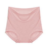 【两条装】贵夫人桑蚕丝高腰包臀女士内裤女舒适透气纯色三角裤头 【高腰 单条装】深粉 F