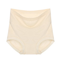 【两条装】贵夫人桑蚕丝高腰包臀女士内裤女舒适透气纯色三角裤头 【高腰 单条装】米白 F