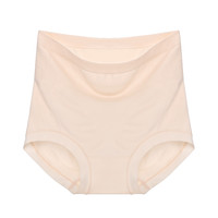 【两条装】贵夫人桑蚕丝高腰包臀女士内裤女舒适透气纯色三角裤头 【高腰 单条装】肤色 F