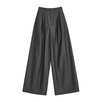 FAESSLIN【老钱风穿搭】黑色仿牛仔阔腿裤秋季高个子加长直筒休闲裤女