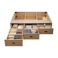 LANGXIANG/浪翔榻榻米床无床头抽屉储物床主卧室床大收纳小户型无靠背齐边床家具 大抽屉储物床 尺寸 同床内径尺寸