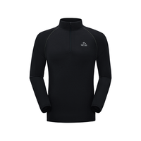 伯希和（Pelliot）户外快干长袖T恤男女春秋美利奴羊毛运动登山休闲舒适立领上衣