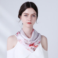 达芬奇密码 纯真丝小方巾 丝巾女性春秋围巾 OL领巾 倾城浅黛