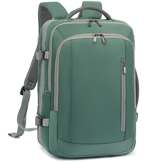 coolbell COOL BELL男士高级感商务出差电脑包双肩17寸大容量旅行出行休闲防水背包 墨绿色672