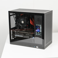 闪鳞G500机箱便携式MATX侧透TYPEC副屏240水冷主机箱 G500黑色5寸副屏版