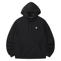 FILA FUSION斐乐潮牌款卫衣2025秋季男女款时尚连帽上衣 正黑色-BK
