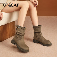 ST&SAT 星期六 马丁靴女2025冬季新款女靴女款