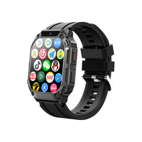 QIYEAH 高清视频通话 电话手表 硅胶表带 黑色 锖色 52mm