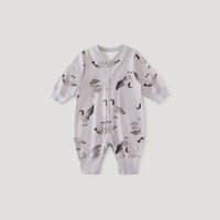 巴厘小猪宝宝连体衣秋季新生儿哈衣初生儿春秋爬爬服秋款纯棉a类婴儿衣服 鸭戏春江 80cm