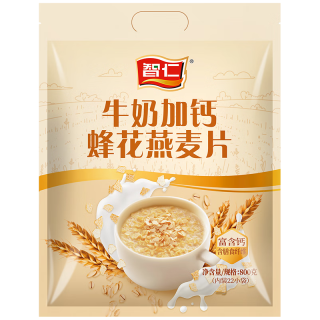 汇智·医仁 ITZR 智仁 牛奶加钙蜂花燕麦片 独立22小袋 800g 香浓牛奶味 美滋滋
