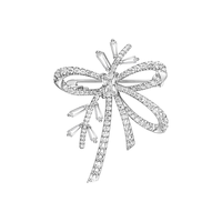 HEFANG Jewelry 何方珠宝 Snowflake晓雪雪花系列 HFJ1233609400 丝带初雪925银胸针
