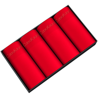 cabra kalani男士内裤男新疆棉四角平角红色本命年喜庆婚宴蛇年结婚运动短裤衩 A1CK品牌专柜无痕莫代尔款 4条 L(90-110斤)