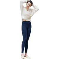 松山棉店自由穿小暖羊打底裤女士含羊毛保暖裤单裤-深灰XL