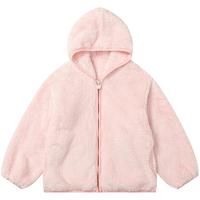 笛莎 【轻暖连帽毛绒外套】女童25冬中大童装厚上衣外套