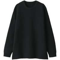 無印良品 MUJILabo 男女通用 可水洗圆领毛衣 男女同款秋冬针织衫 黑色 XS（160/80A）
