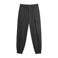 GXG 春季GXG男装黑色简约宽松工装风休闲长裤男百搭休闲裤