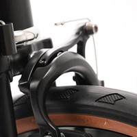 RUHM三折叠自行车铬钼钢休闲成人超轻便携国布16英寸小布折叠自行车C7 磨砂黑