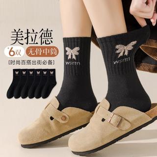 6双装【羊绒质感 美拉德】防臭中筒袜舒适秋冬保暖女士袜子女袜