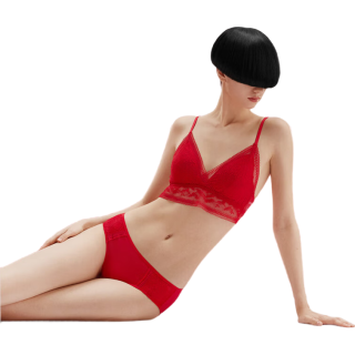 蕉内 红色计划303A舒服蕾礼盒本命马年女士内衣性感蕾丝薄款文胸罩内裤