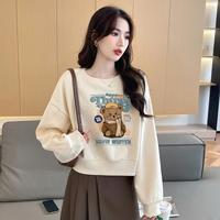 JEANSWEST 真维斯 女士卫衣 小熊印花短款圆领长袖上衣