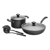 美亚（MEYER） 家用不粘炒菜锅内外不粘电磁炉燃气通用锅具六件套 锅具六件套