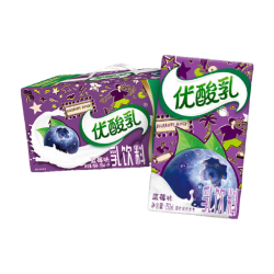 伊利 优酸乳蓝莓味250ml*24盒/箱乳饮料 牛奶饮品 礼盒装